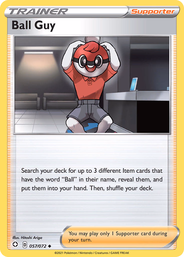 Ball Guy Pokemon card (057/072, Shining Fates)