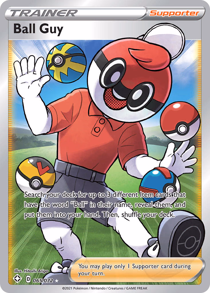 Ball Guy Pokemon card (065/072, Shining Fates)