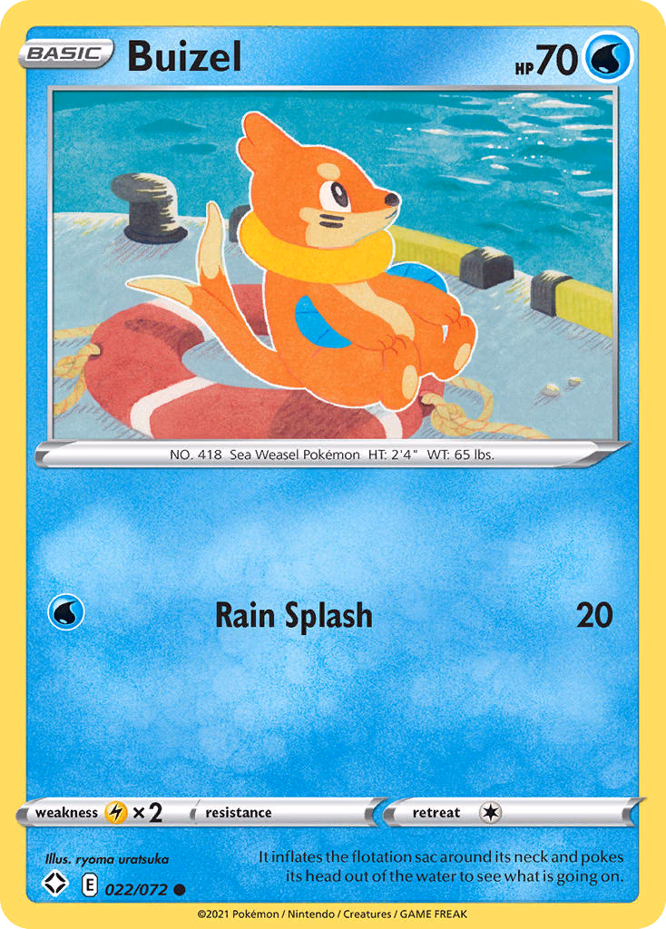 Buizel Pokemon card (022/072, Shining Fates)