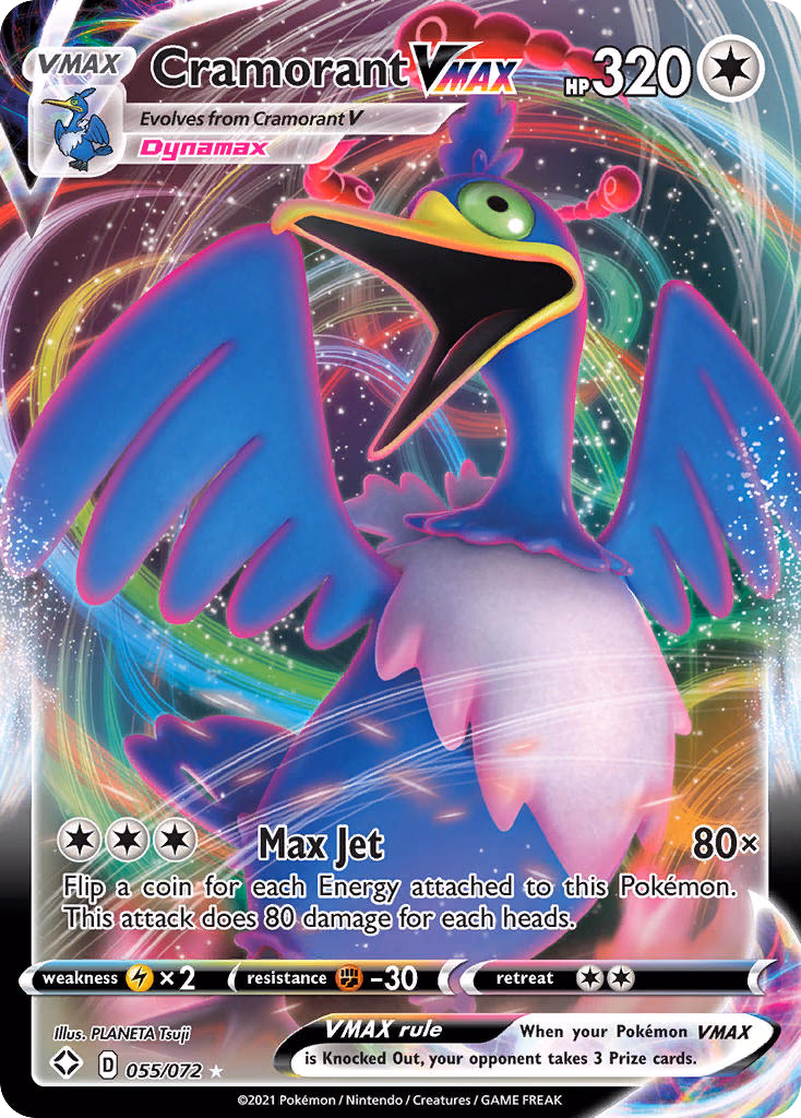 Cramorant VMAX Pokemon card (055/072, Shining Fates)
