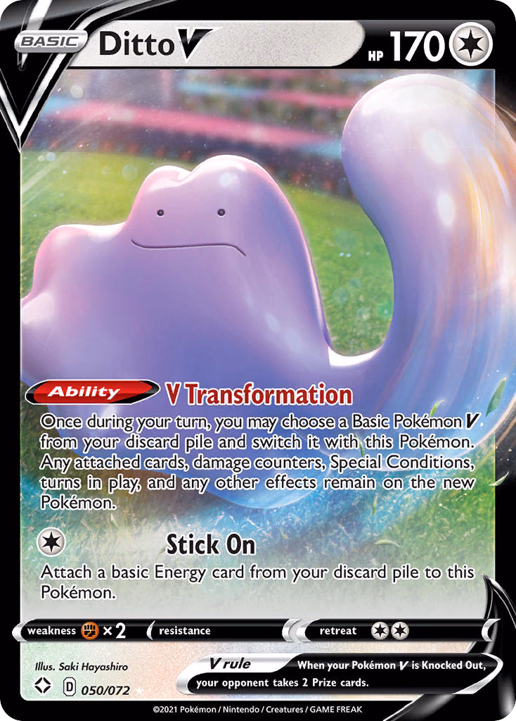 Ditto V Pokemon card (050/072, Shining Fates)