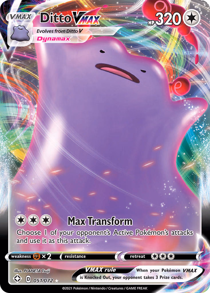 Ditto VMAX Pokemon card (051/072, Shining Fates)
