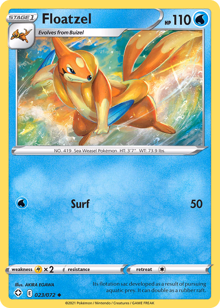 Floatzel Pokemon card (023/072, Shining Fates)