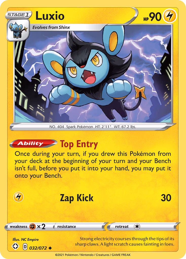 Luxio Pokemon card (032/072, Shining Fates)