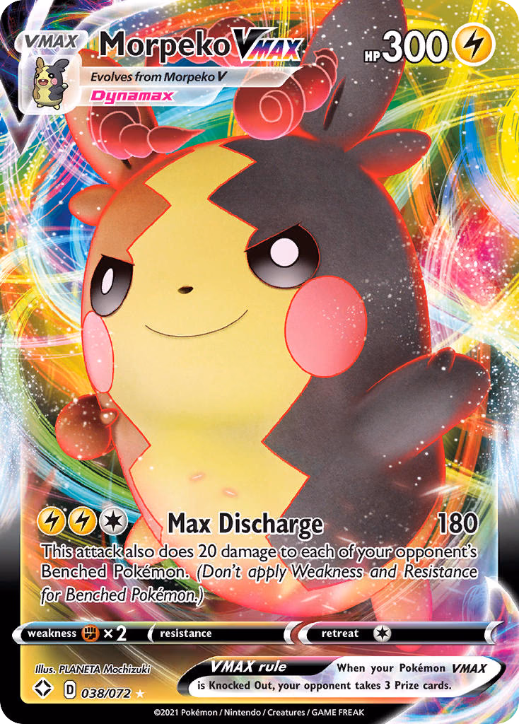 Morpeko VMAX Pokemon card (038/072, Shining Fates)