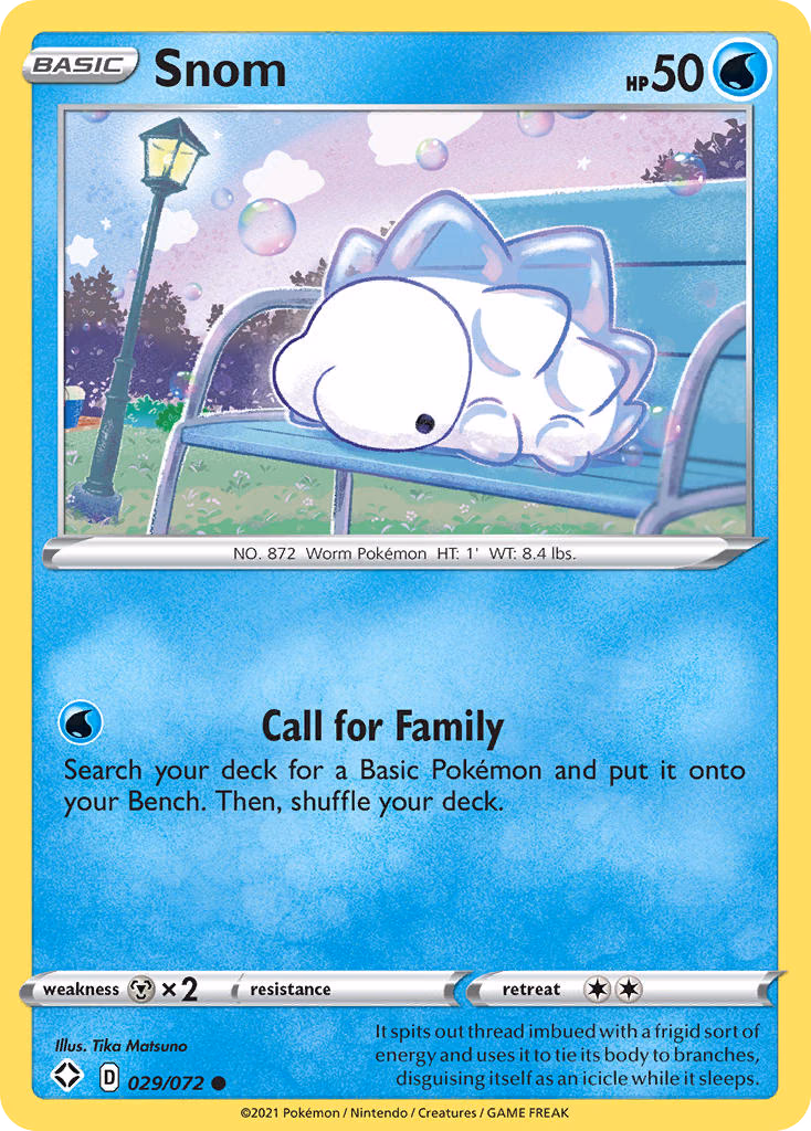 Snom Pokemon card (029/072, Shining Fates)