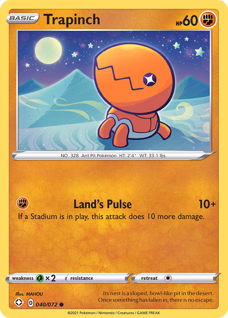 Trapinch Pokemon card (040/072, Shining Fates)