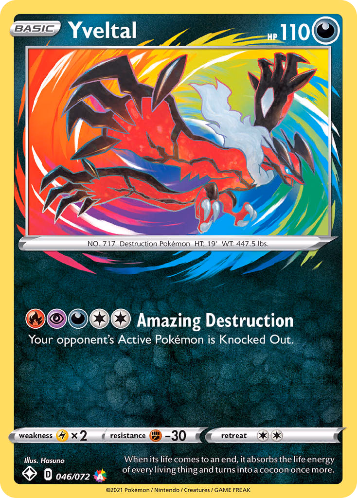 Yveltal Pokemon card (046/072, Shining Fates)