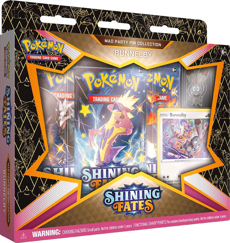 Pokemon Shining Fates Mad Party Pin Collection [Bunnelby]