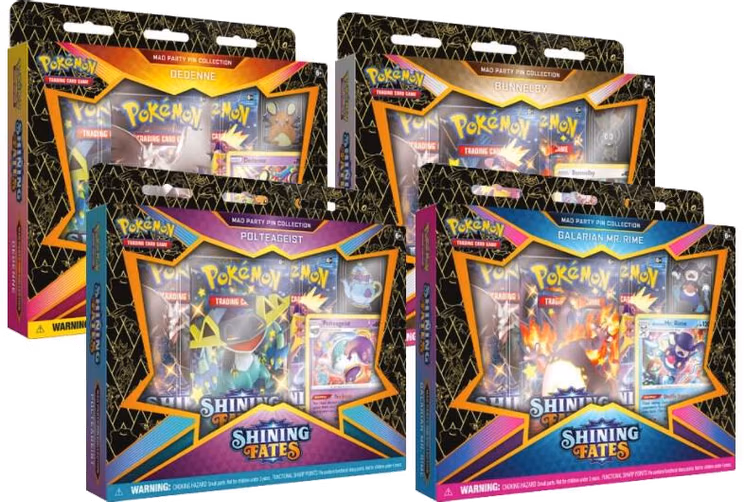 Pokemon Shining Fates Mad Party Pin Collection [Set of 4]