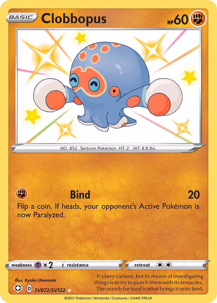 Clobbopus Pokemon card (SV072/SV122, Shining Fates Shiny Vault)