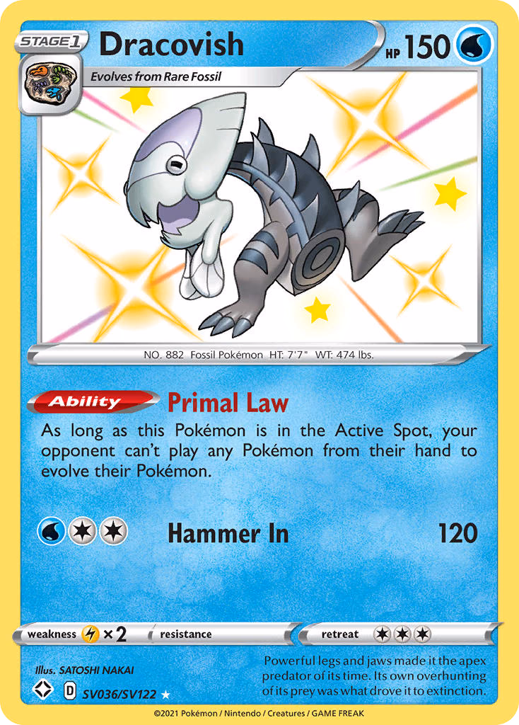 Dracovish Pokemon card (SV036/SV122, Shining Fates Shiny Vault)
