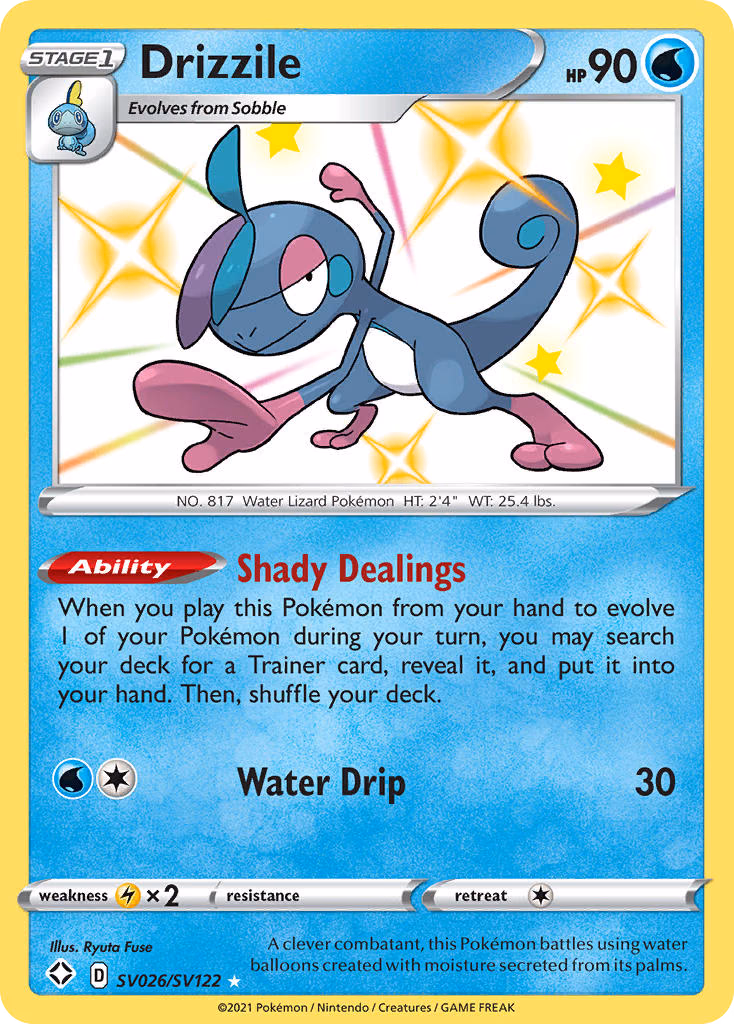 Drizzile Pokemon card (SV026/SV122, Shining Fates Shiny Vault)