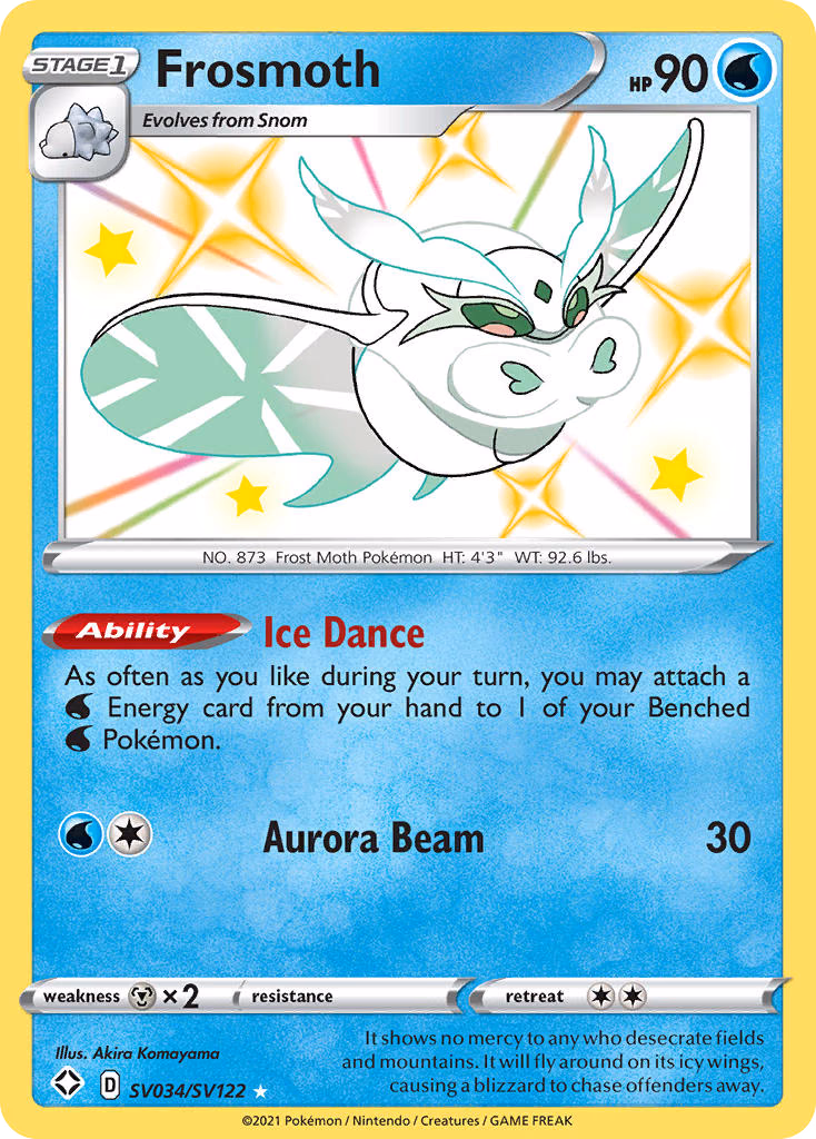 Frosmoth Pokemon card (SV034/SV122, Shining Fates Shiny Vault)
