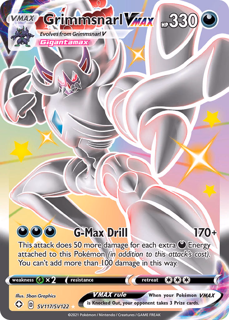 Grimmsnarl VMAX Pokemon card (SV117/SV122, Shining Fates Shiny Vault)