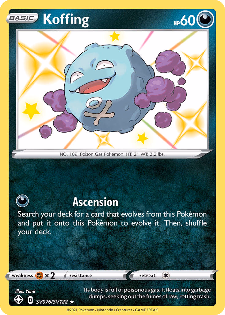 Koffing Pokemon card (SV076/SV122, Shining Fates Shiny Vault)