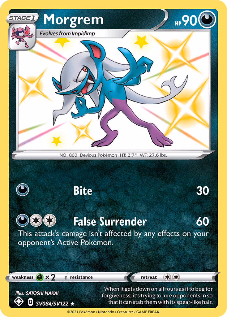 Morgrem Pokemon card (SV084/SV122, Shining Fates Shiny Vault)