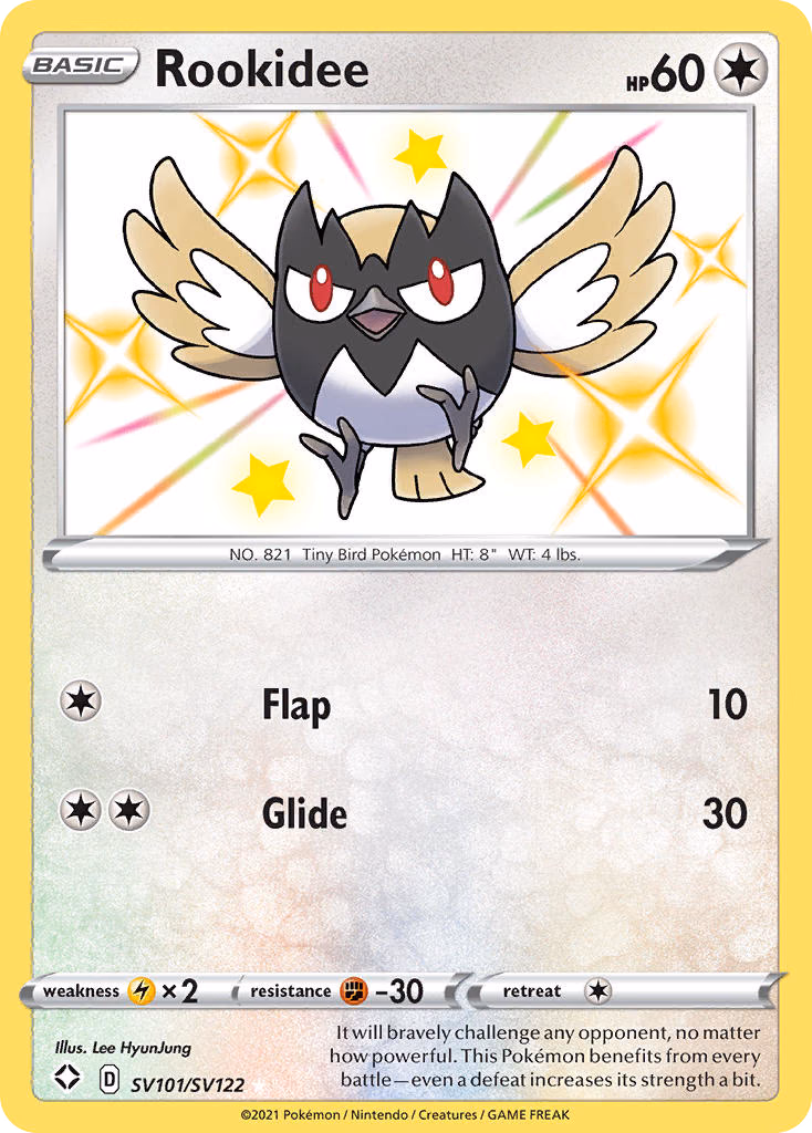 Rookidee Pokemon card (SV101/SV122, Shining Fates Shiny Vault)