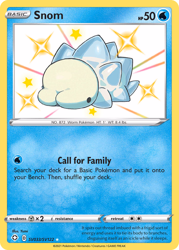 Snom Pokemon card (SV033/SV122, Shining Fates Shiny Vault)