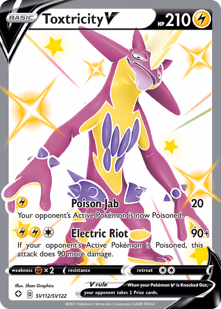 Toxtricity V Pokemon card (SV112/SV122, Shining Fates Shiny Vault)