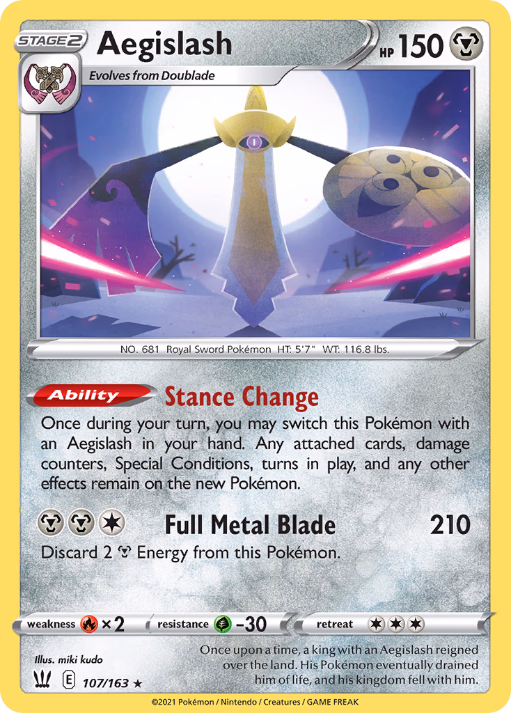 Aegislash Pokemon card (107/163, Battle Styles)