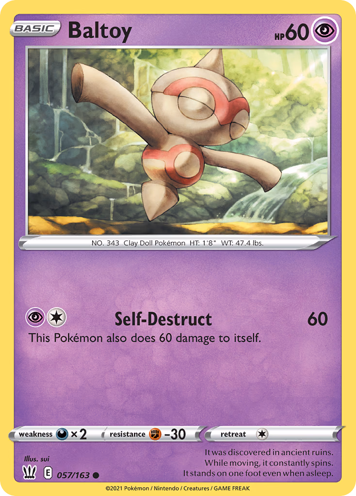 Baltoy Pokemon card (057/163, Battle Styles)