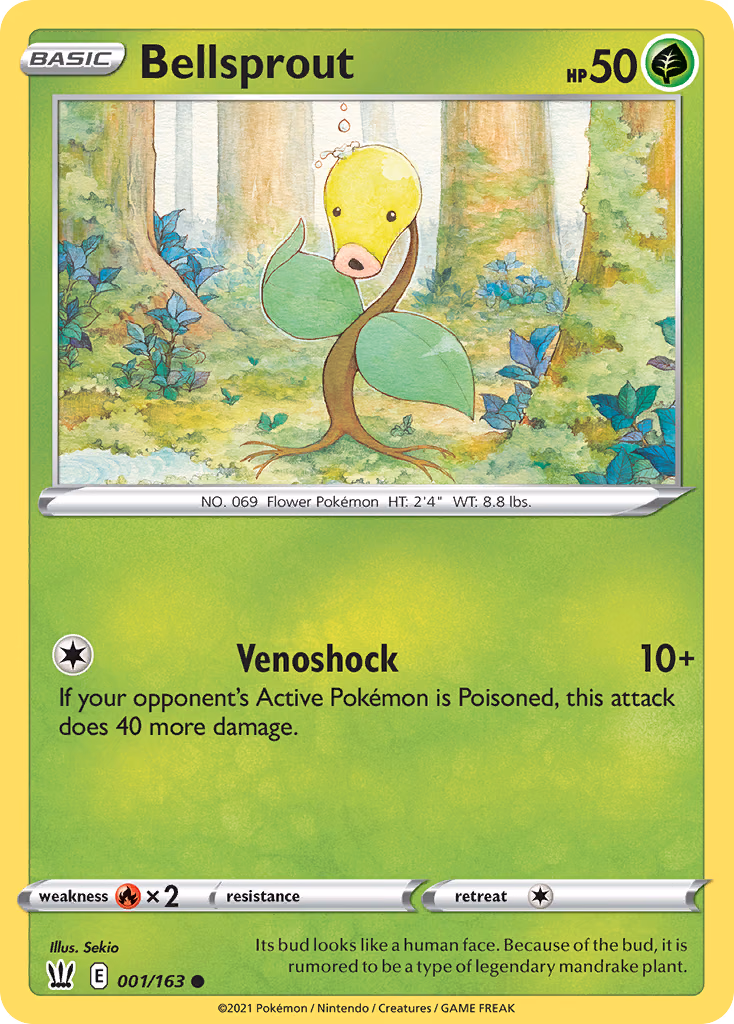 Bellsprout Pokemon card (001/163, Battle Styles)
