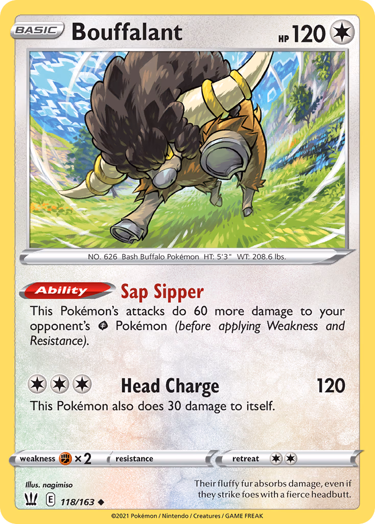 Bouffalant Pokemon card (118/163, Battle Styles)