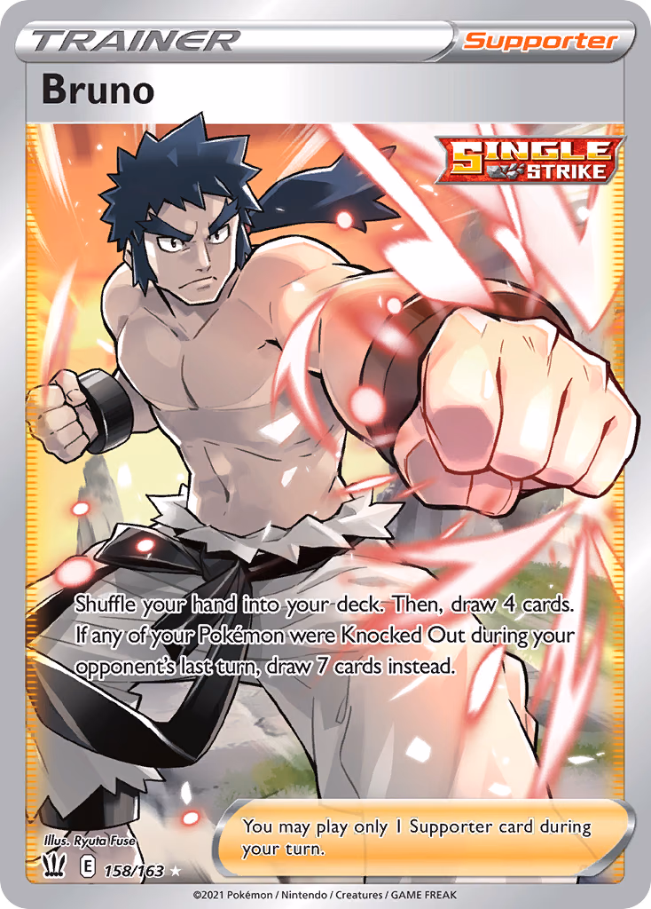 Bruno Pokemon card (158/163, Battle Styles)