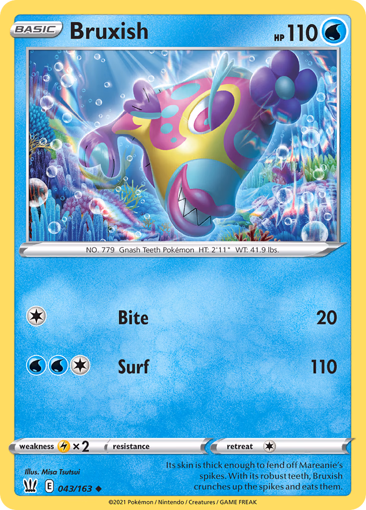 Bruxish Pokemon card (043/163, Battle Styles)