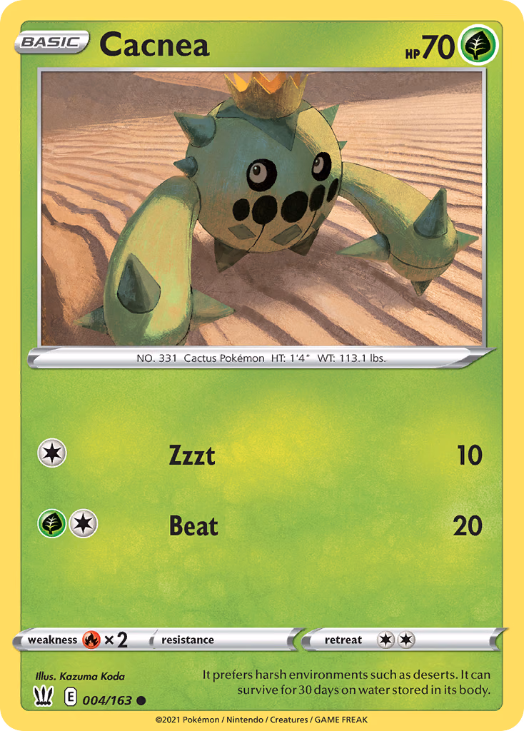 Cacnea Pokemon card (004/163, Battle Styles)