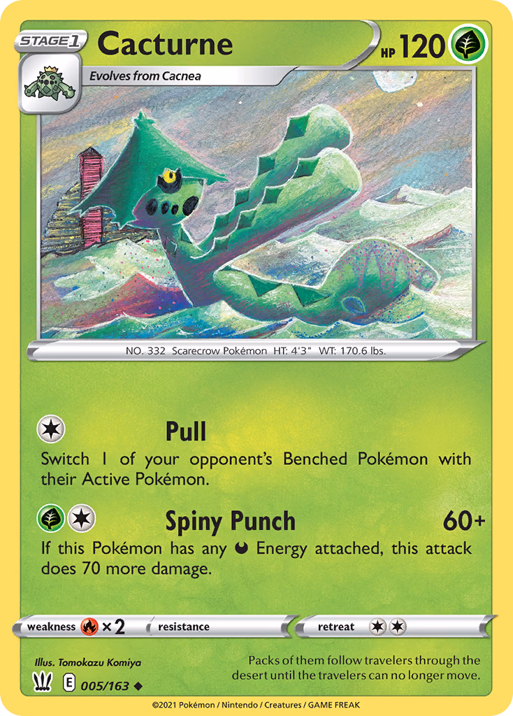 Cacturne Pokemon card (005/163, Battle Styles)