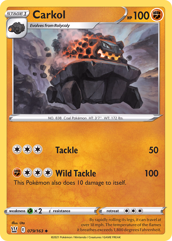 Carkol Pokemon card (079/163, Battle Styles)