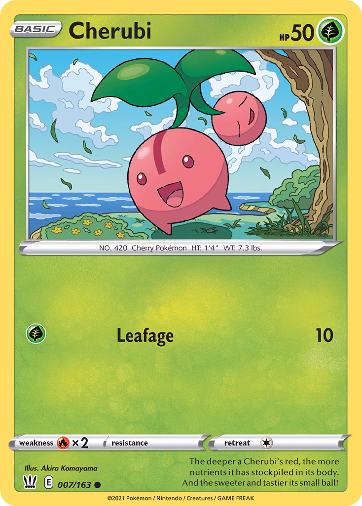 Cherubi Pokemon card (007/163, Battle Styles)