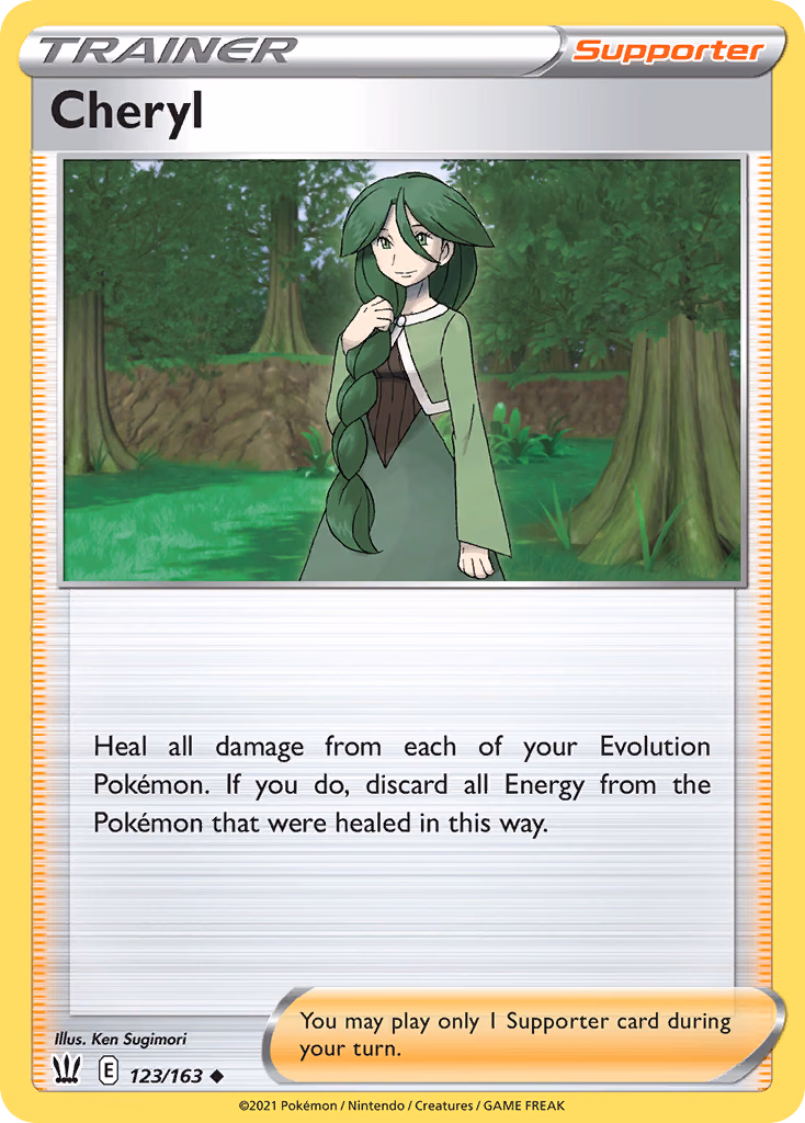 Cheryl Pokemon card (123/163, Battle Styles)