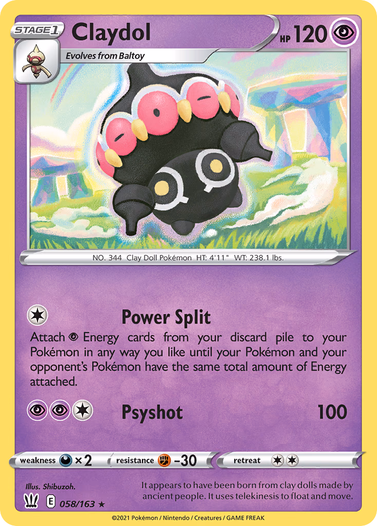 Claydol Pokemon card (058/163, Battle Styles)