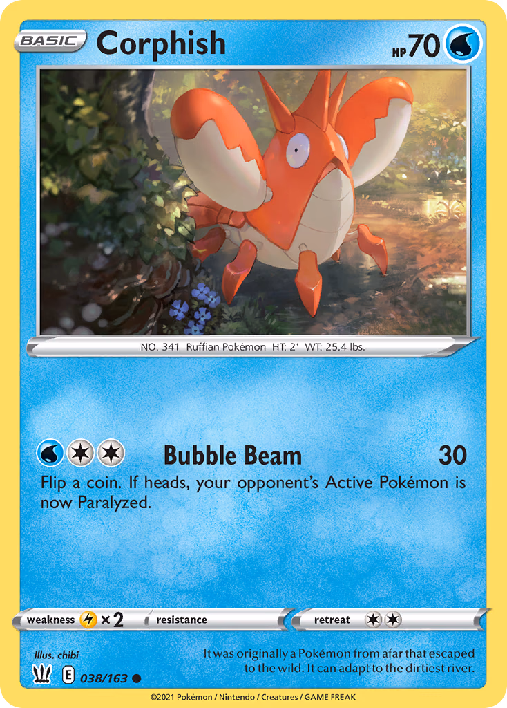 Corphish Pokemon card (038/163, Battle Styles)