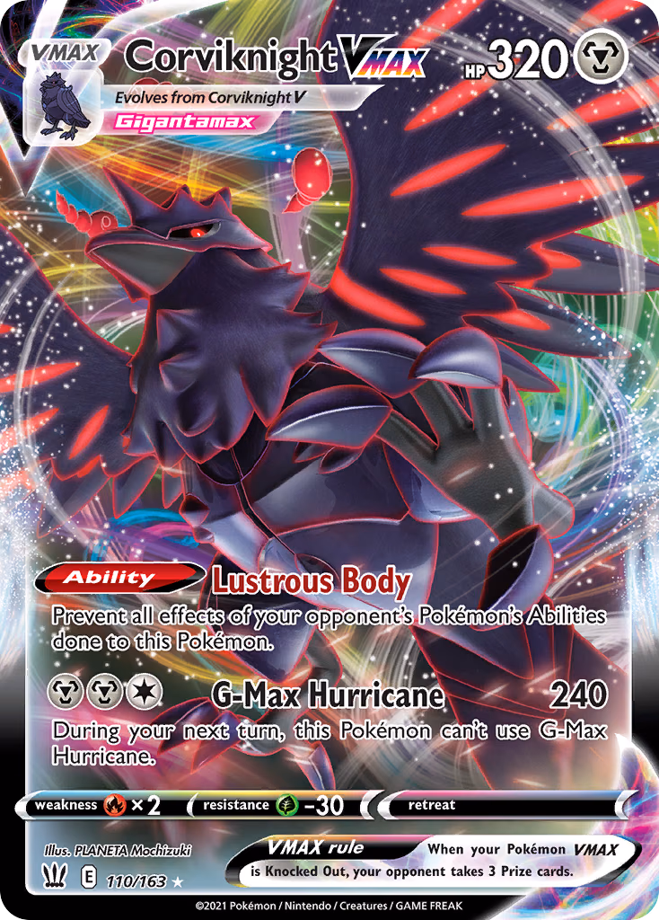 Corviknight VMAX Pokemon card (110/163, Battle Styles)