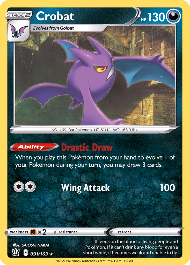Crobat Pokemon card (091/163, Battle Styles)