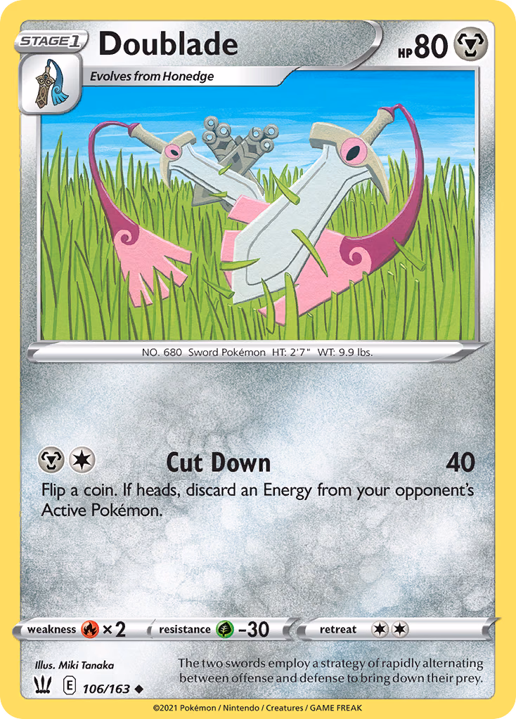 Doublade Pokemon card (106/163, Battle Styles)