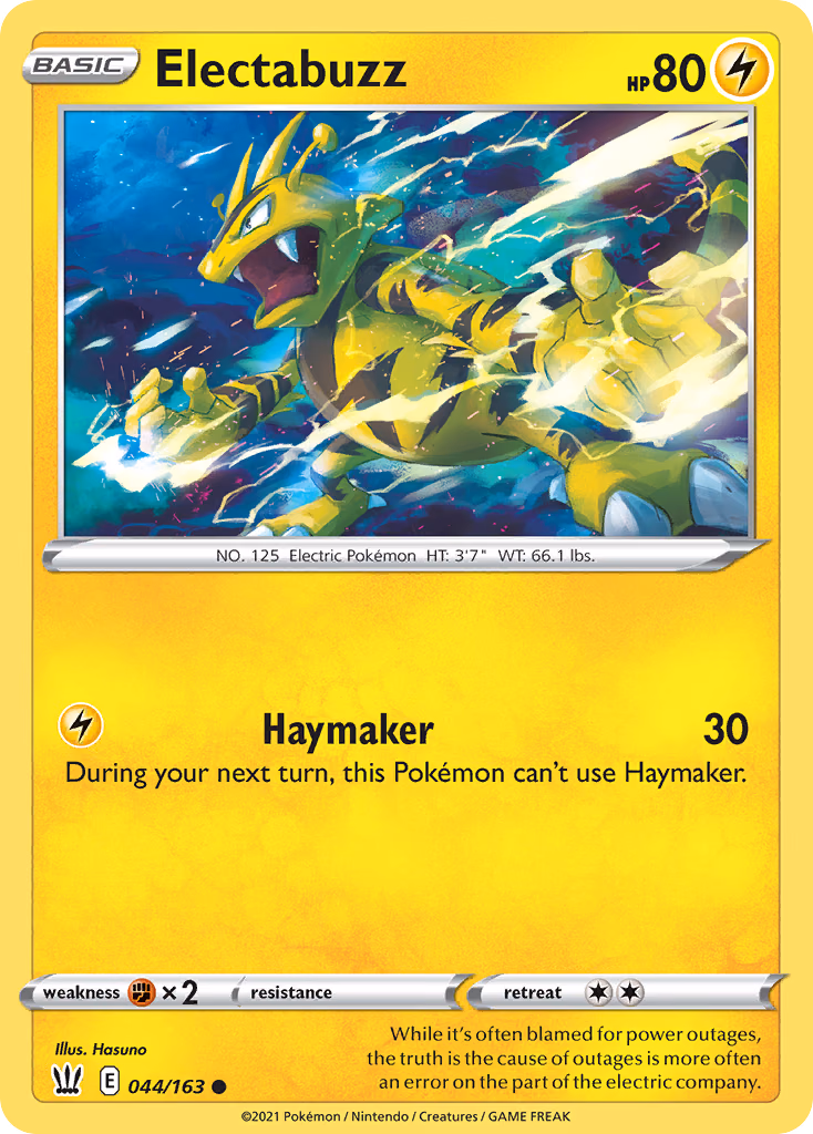 Electabuzz Pokemon card (044/163, Battle Styles)