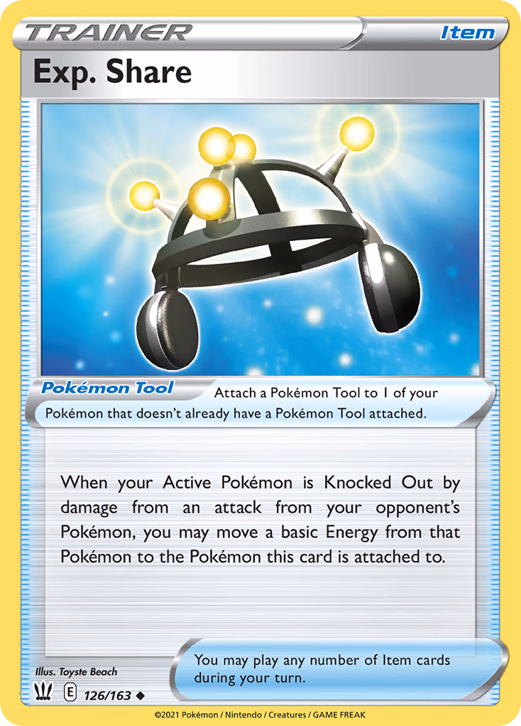Exp. Share Pokemon card (126/163, Battle Styles)
