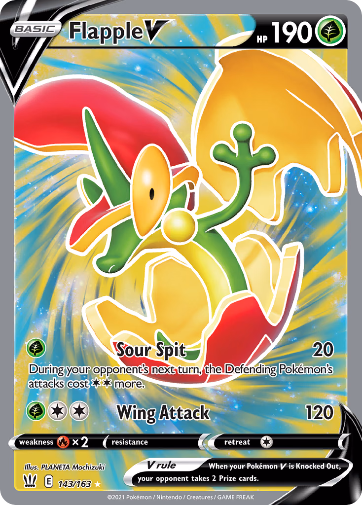 Flapple V Pokemon card (143/163, Battle Styles)