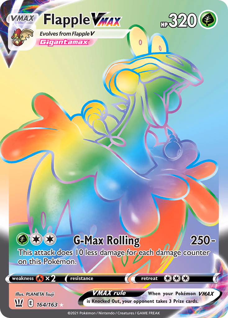 Flapple VMAX Pokemon card (164/163, Battle Styles)