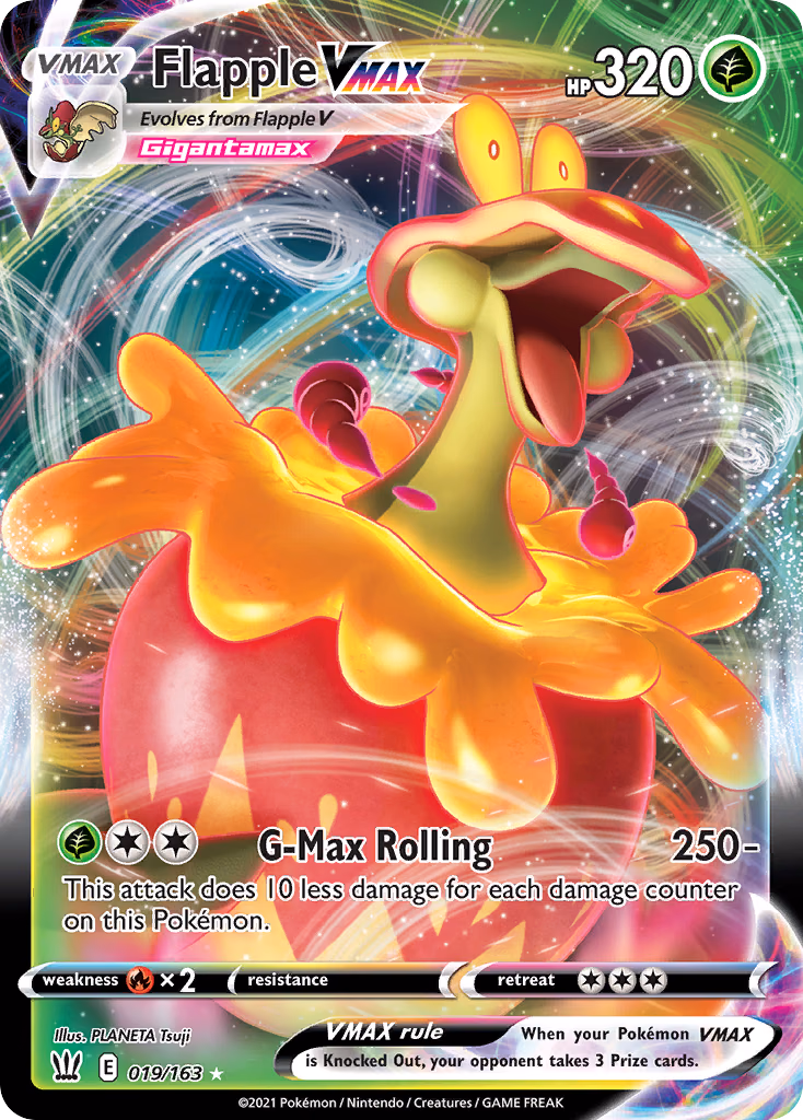 Flapple VMAX Pokemon card (019/163, Battle Styles)