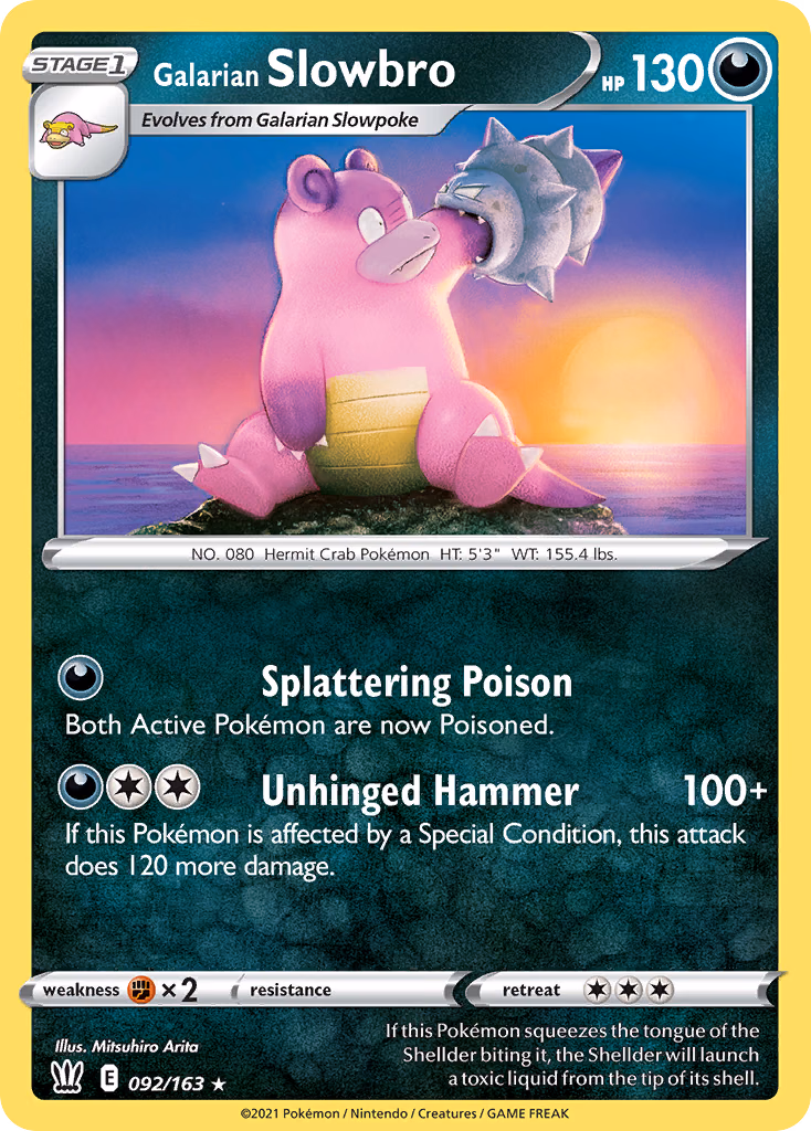 Galarian Slowbro Pokemon card (092/163, Battle Styles)