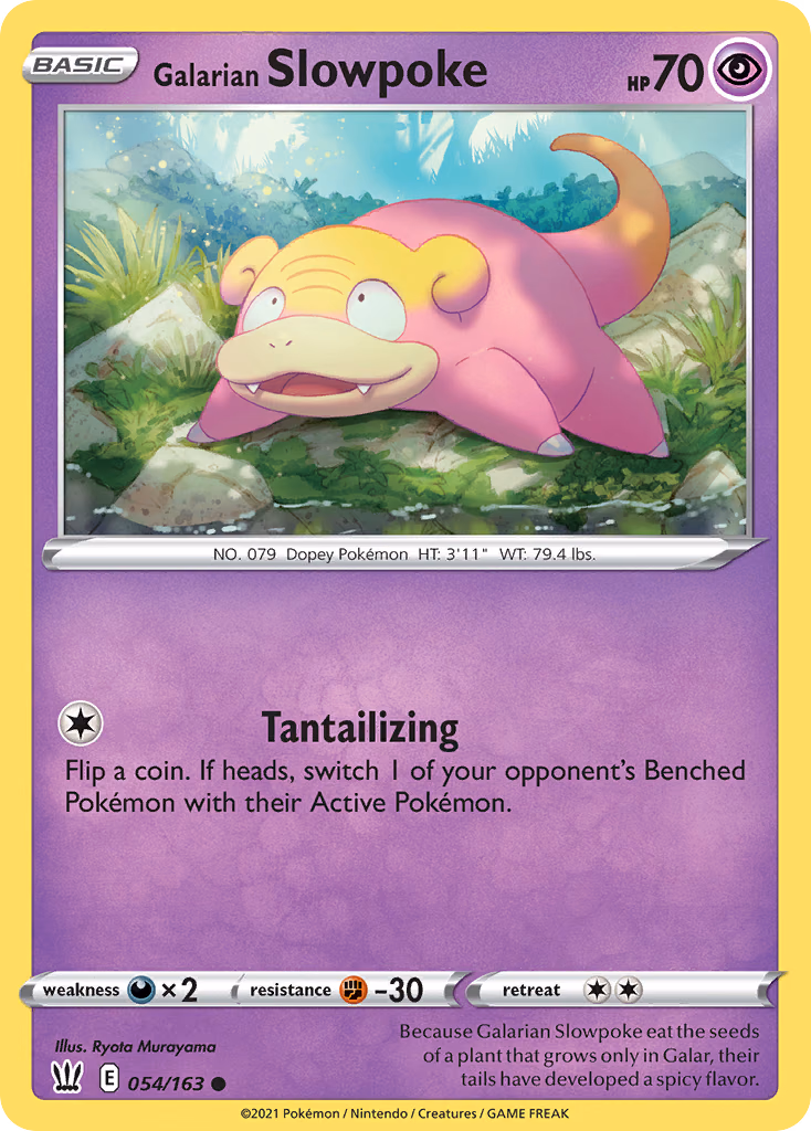 Galarian Slowpoke Pokemon card (054/163, Battle Styles)