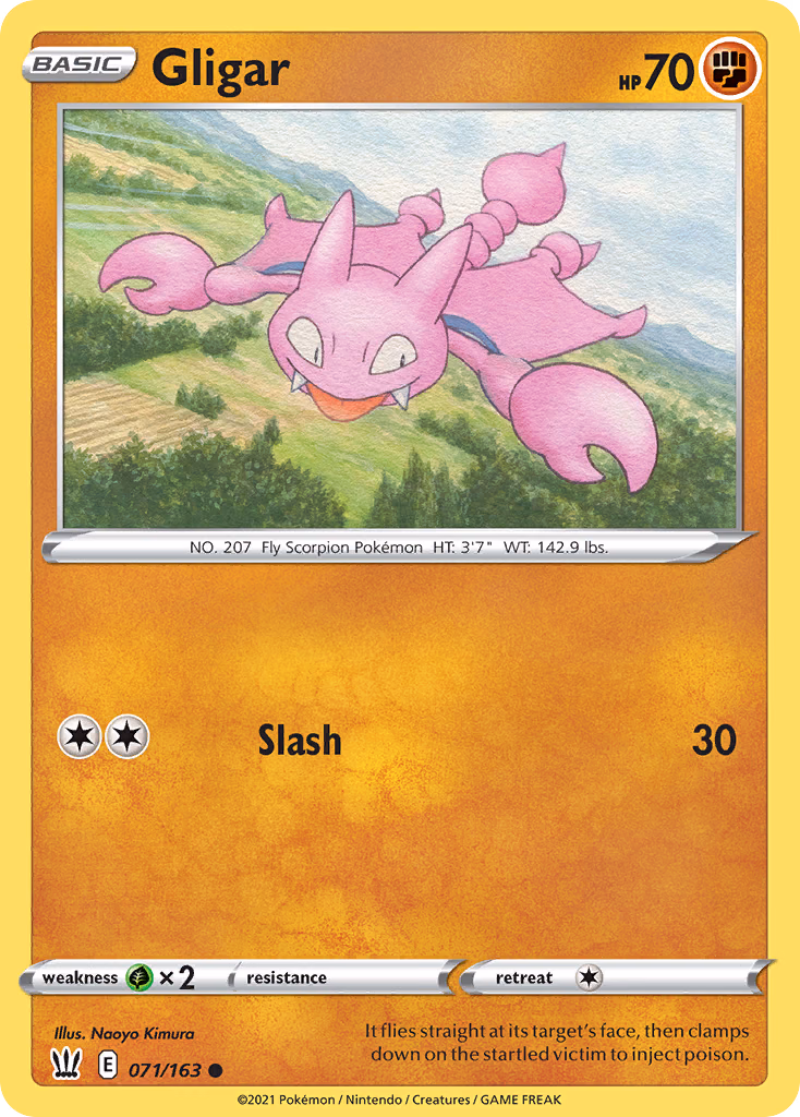 Gligar Pokemon card (071/163, Battle Styles)