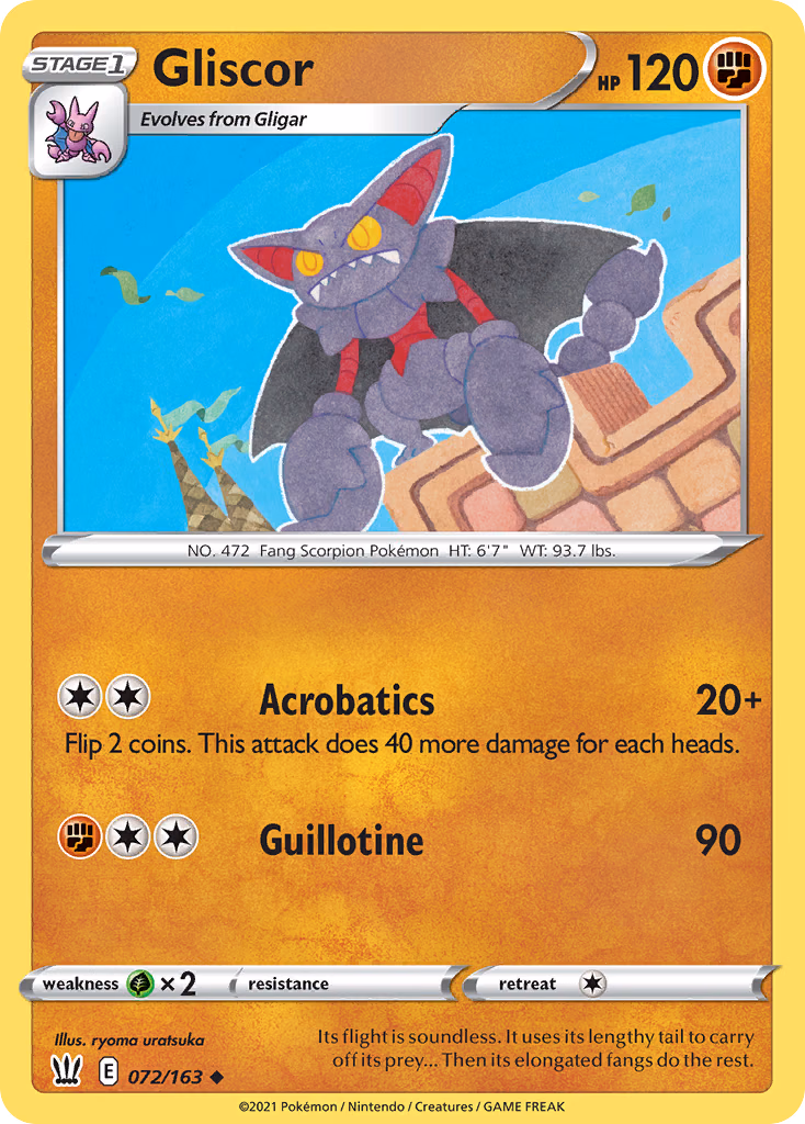 Gliscor Pokemon card (072/163, Battle Styles)