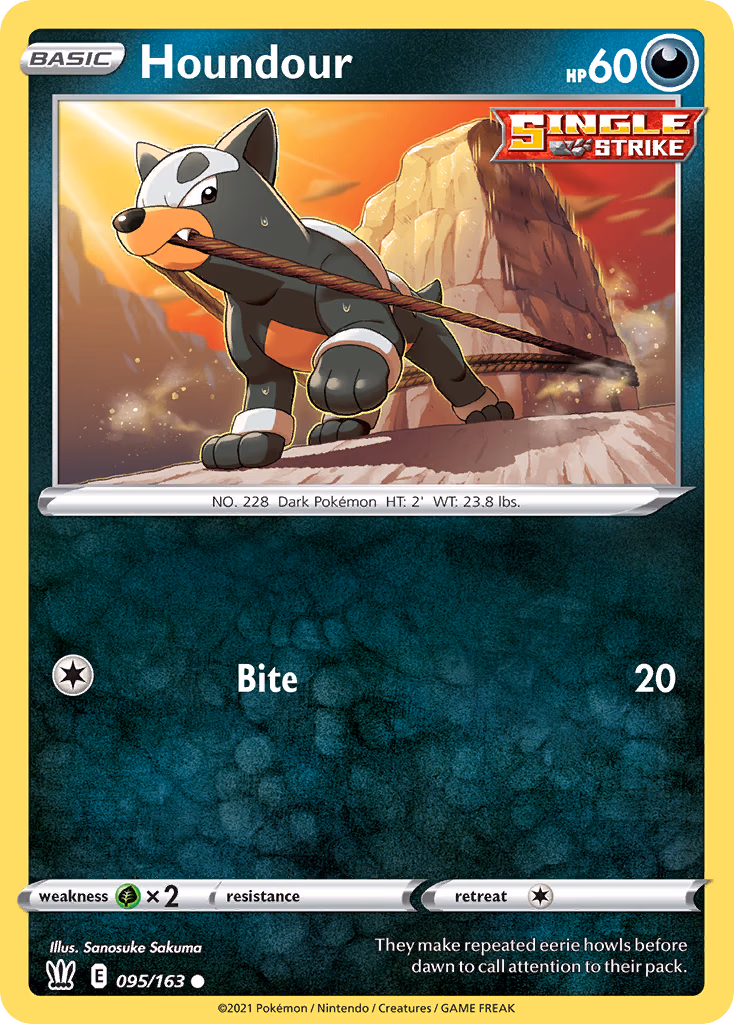 Houndour Pokemon card (095/163, Battle Styles)